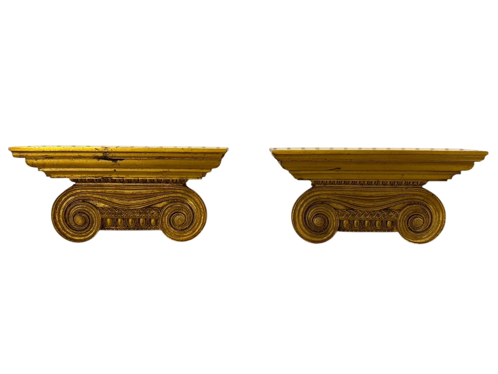 Pair of Gilt Wood Greek Pillar Style Wall Shelves (1 of 6)