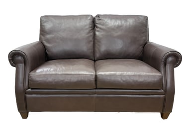 Havertys Furniture Brown Leather Loveseat