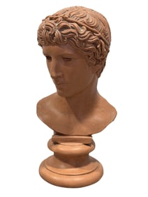 Painted Austin Prod. Man Bust Sculpture