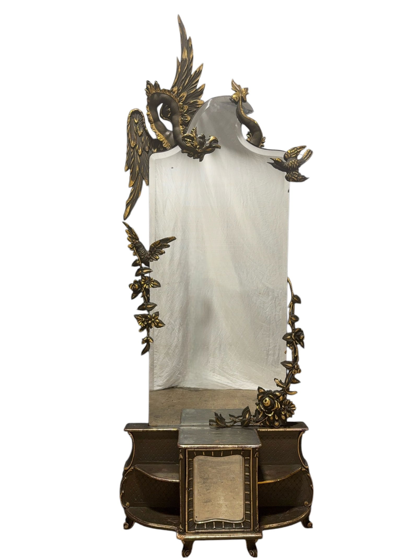 Mid 19th C. Painted & Gilt Wood Pier Mirror Attr. To Gabriel Viardot (1 of 16)