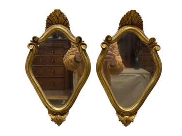 Pair of Vintage Italian Gilt Wood Mirrors