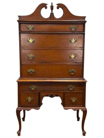 Antique Walnut Queen Anne Style Highboy Chest
