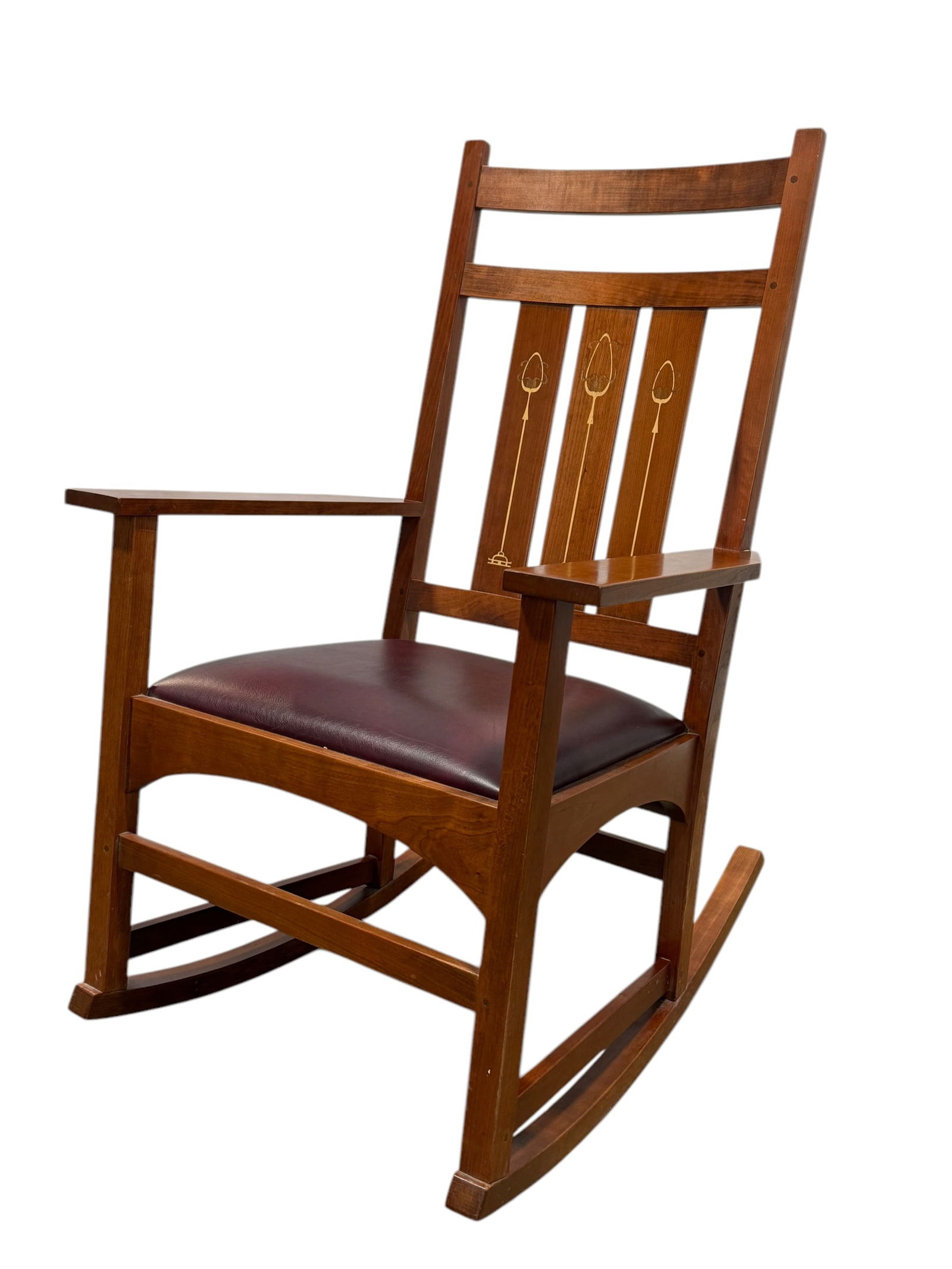 "Harvey Ellis" Inlaid Cherry Rocker by Stickley (1 of 8)