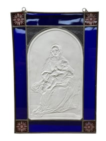Stained Glass KPM Lithopane Plaque