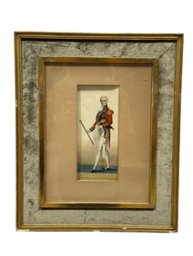 Antique Cavalry Officer Portrait Painting