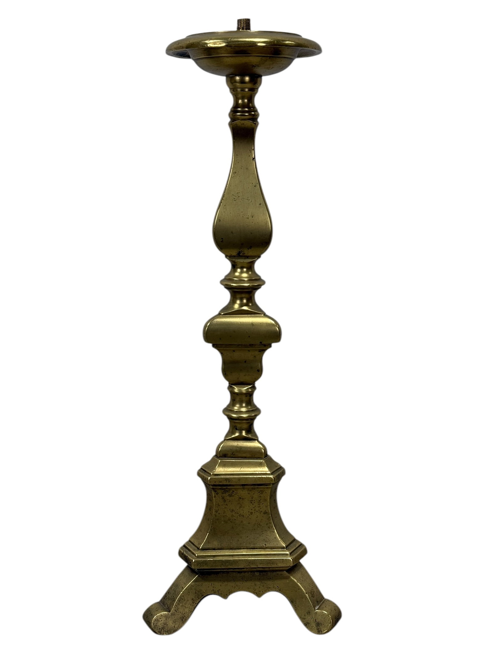 Vintage Brass Candle Stick: Vintage Brass Candle Stick. Measures 17" Tall.