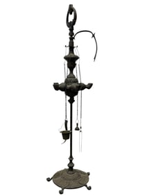 19th C. Bronze Grand Tour Oil Lamp