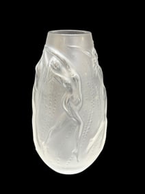 Lalique France Crystal Soliflore Nymphes Bud Vase