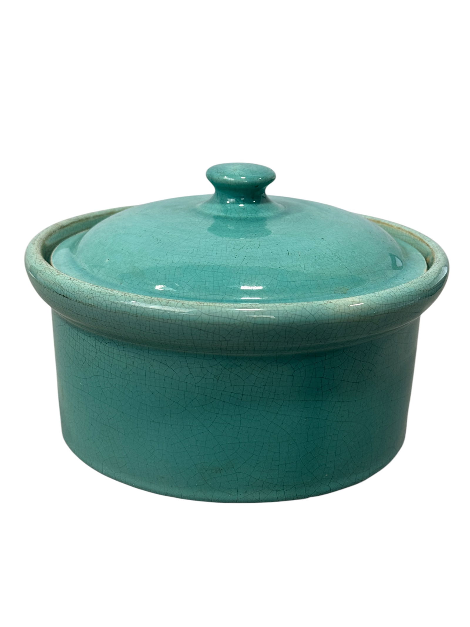 Signed Weller 1940s Turquoise Casserole Dish (1 of 5)