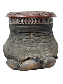 Ca 1880 Elephant Foot Humidor