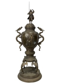 Large 19th C. Bronze Japanese Incense Burner