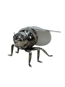 Vintage Opaline Silverplate Godinger Bee Honey Pot