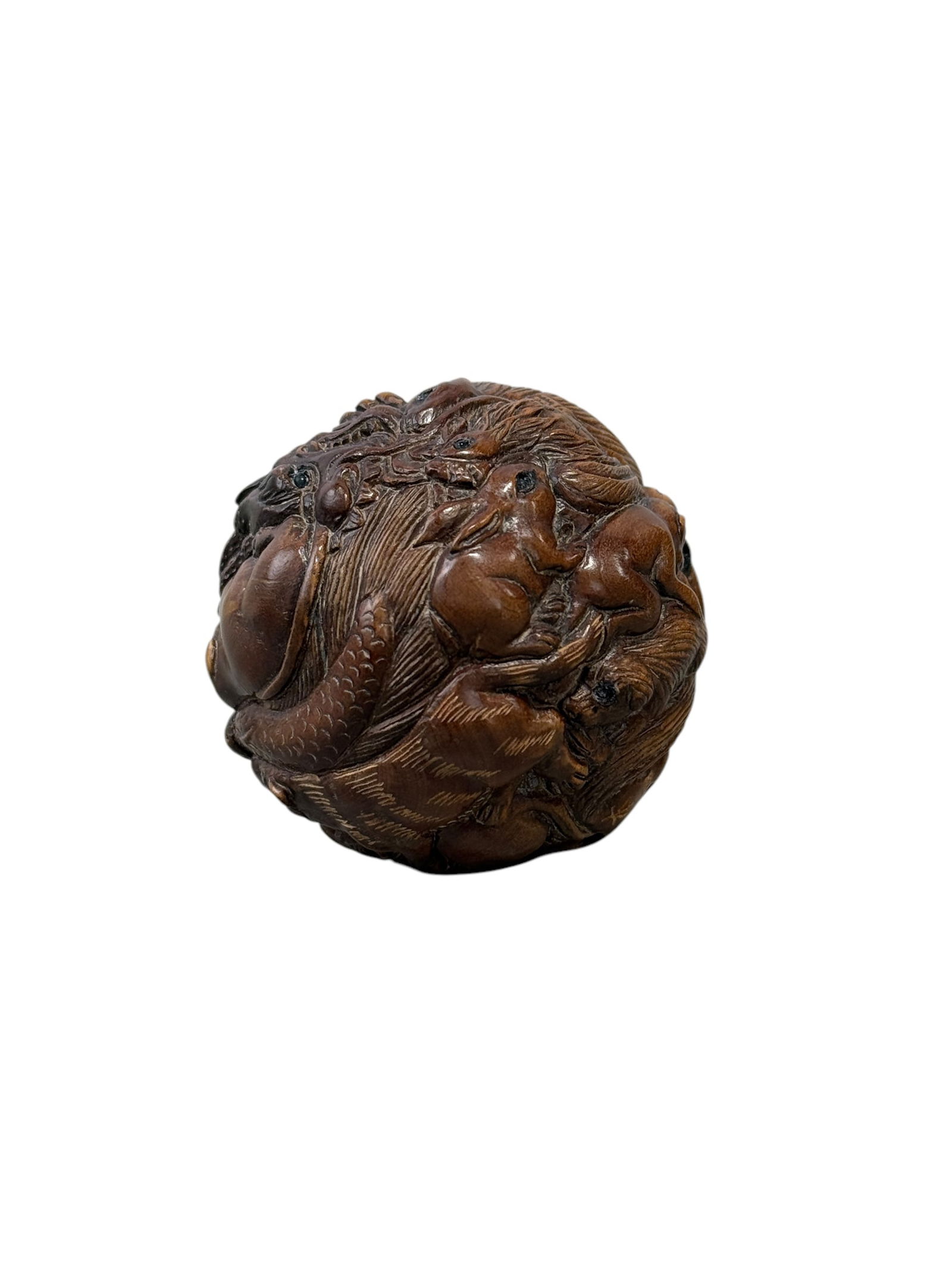 Fine Carved Netsuke Ball (1 of 6)