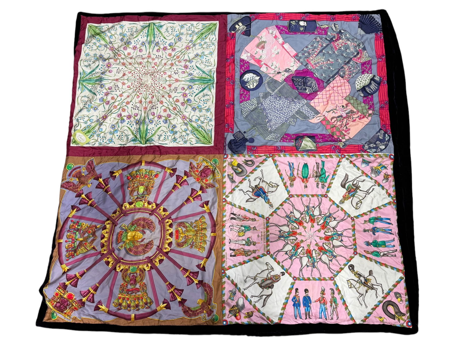 Hermes & Gucci Scarfs Made Into Throw (1 of 10)