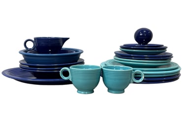 22pcs of Assorted Blue Fiesta Ware