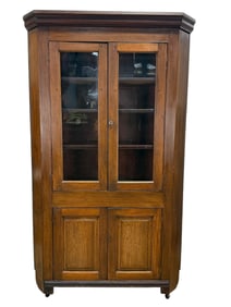 Mid 19th C. Walnut Corner Cabinet