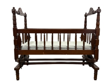 19th C. Walnut Rocking Cradle