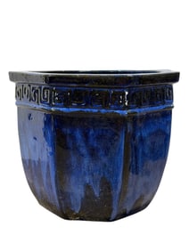 Large Blue Terracotta Flower Pot