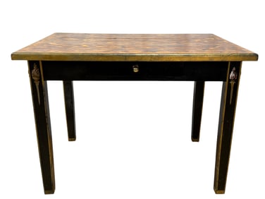 Faux Tortoise Top Desk w/ Drawer