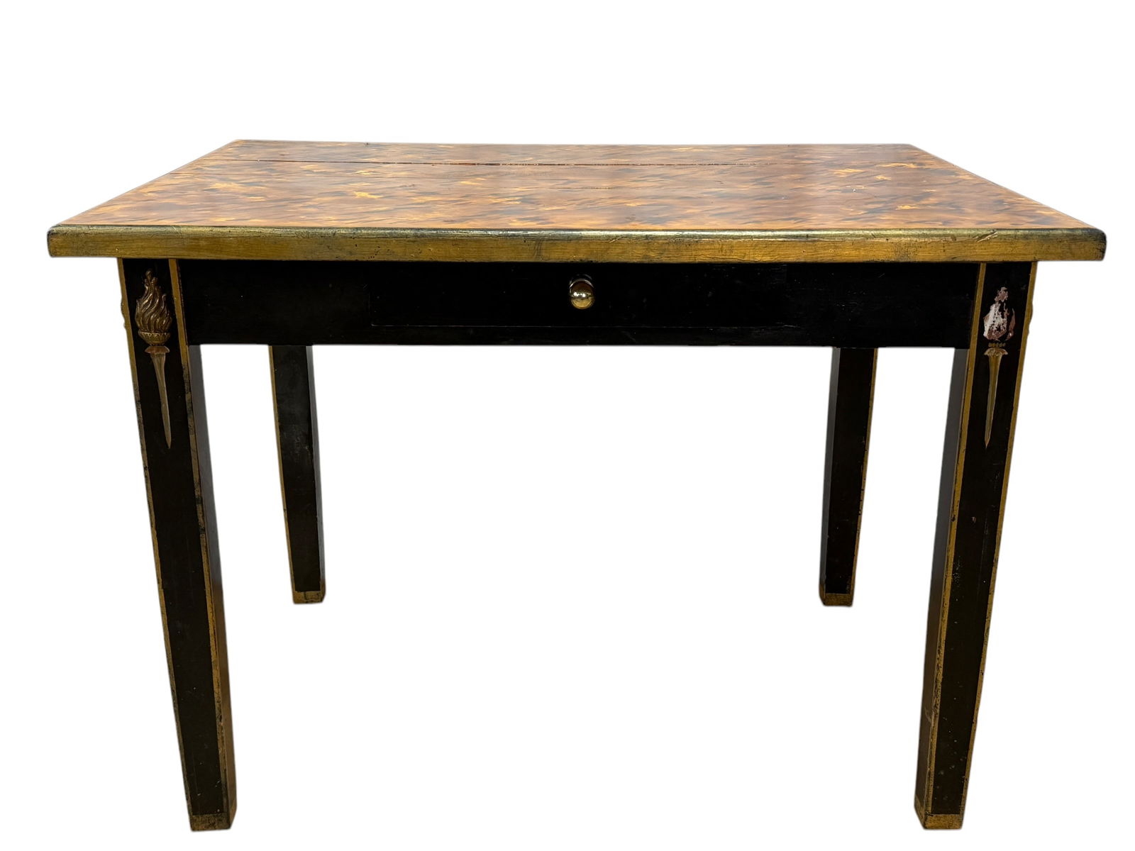 Faux Tortoise Top Desk w/ Drawer (1 of 9)