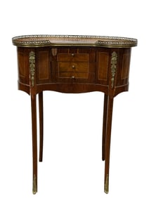 French Louis XV Style Marquetry Bean Side Table