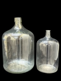 2 Large Vintage Glass Jugs