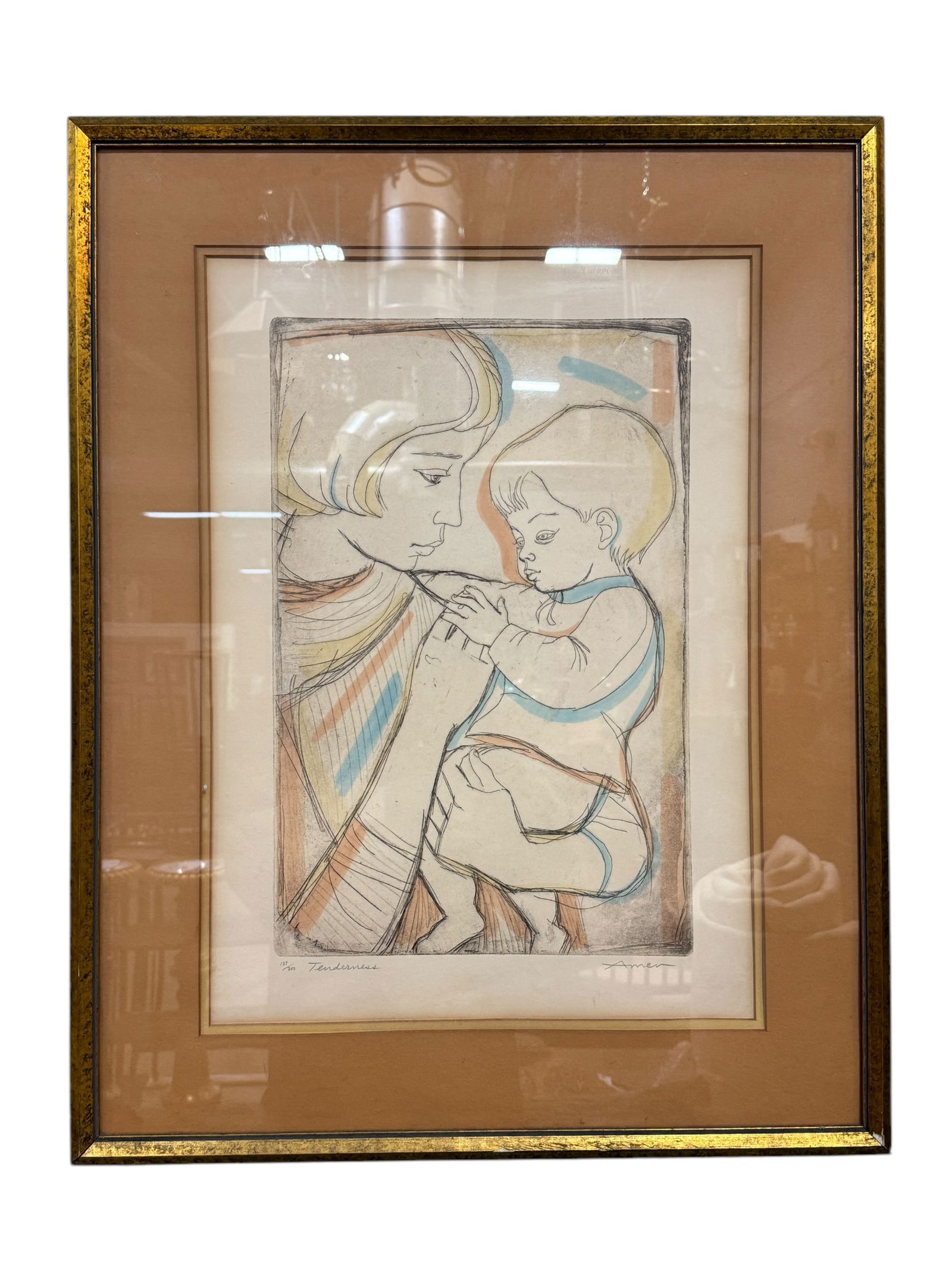 Irving Amen "Tenderness" Etching (1 of 6)