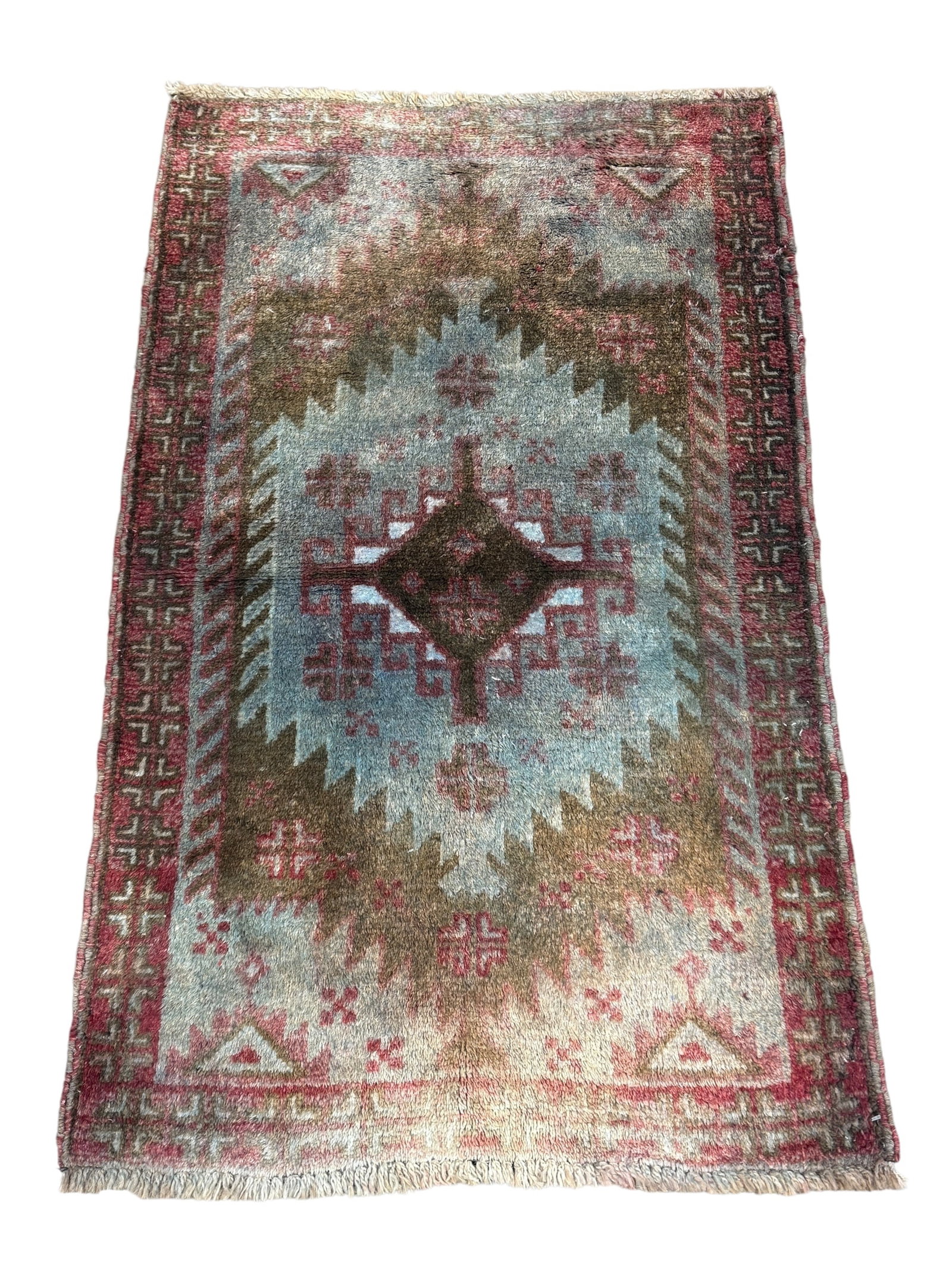 Antique Turkish Rug: Antique Turkish Rug. Meausres 4' 6" x 2' 4".