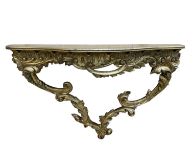 Gold Gilt Italian Carved Wood Wall Hanging Shelf