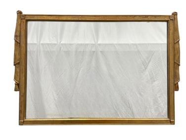 Antique Gold Gilt Drapes Frame Mirror