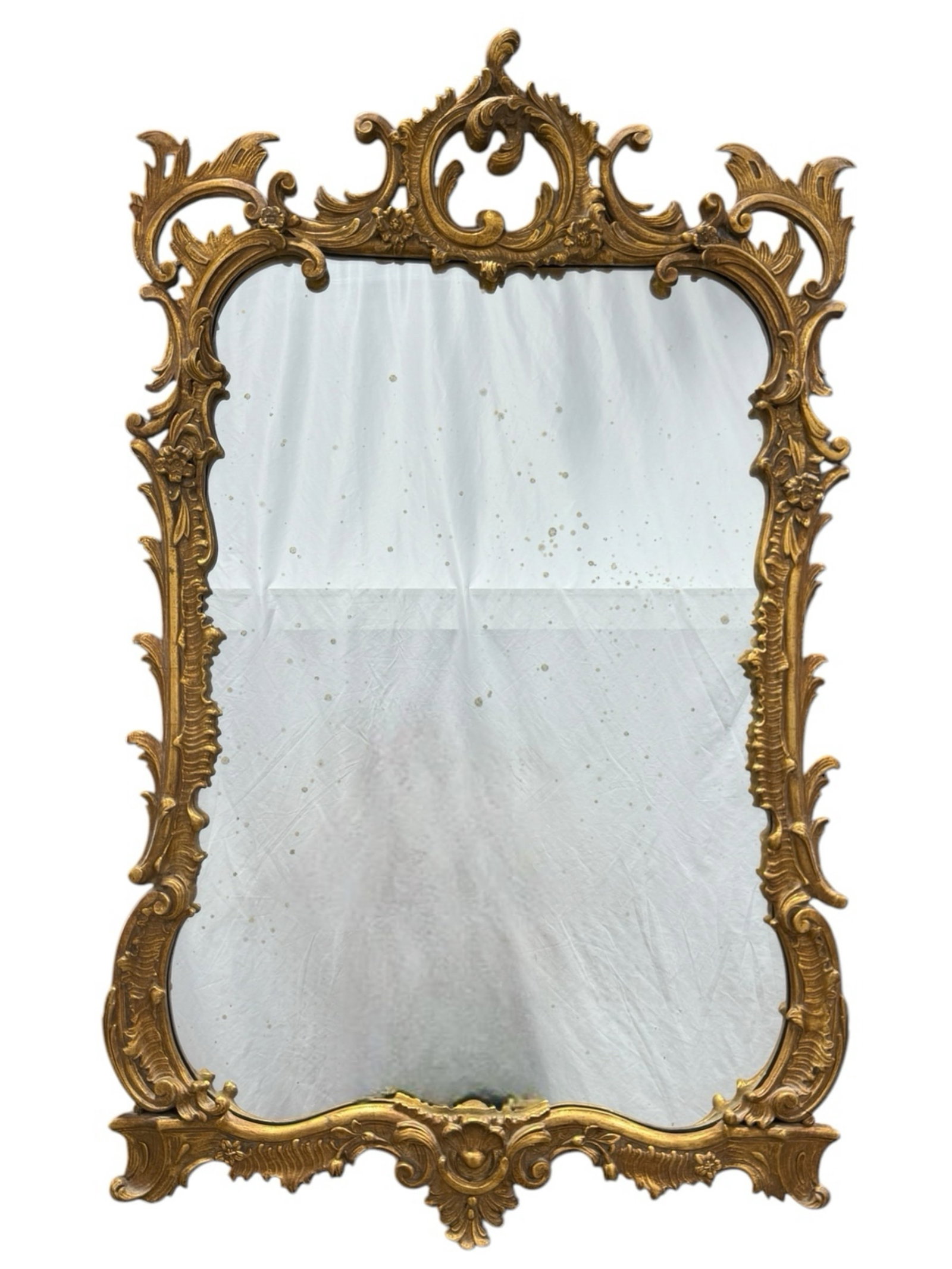 19th C. Rococo Gold Gilt Wood Frame Mirror (1 of 8)
