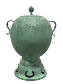Large Composite Lidded Urn