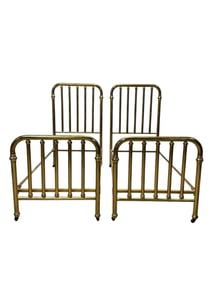 Pair of Antique Brass Twin Beds