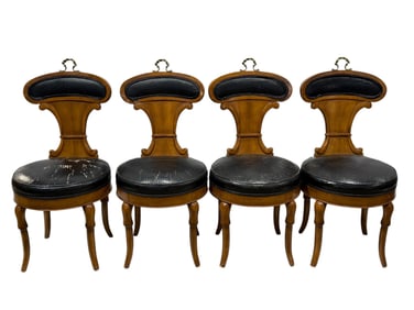 Set of 4 French Empire Style Dining Chairs
