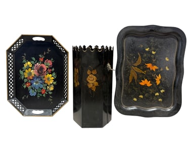 3 Toleware Pieces