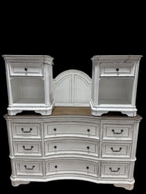 4Pc King Size Farmhouse Style Bedroom Suite
