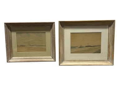 Pair of Signed Fred S. Cozzens Antique Paintings
