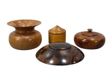 Group of 4 Turned Wood Treen Items