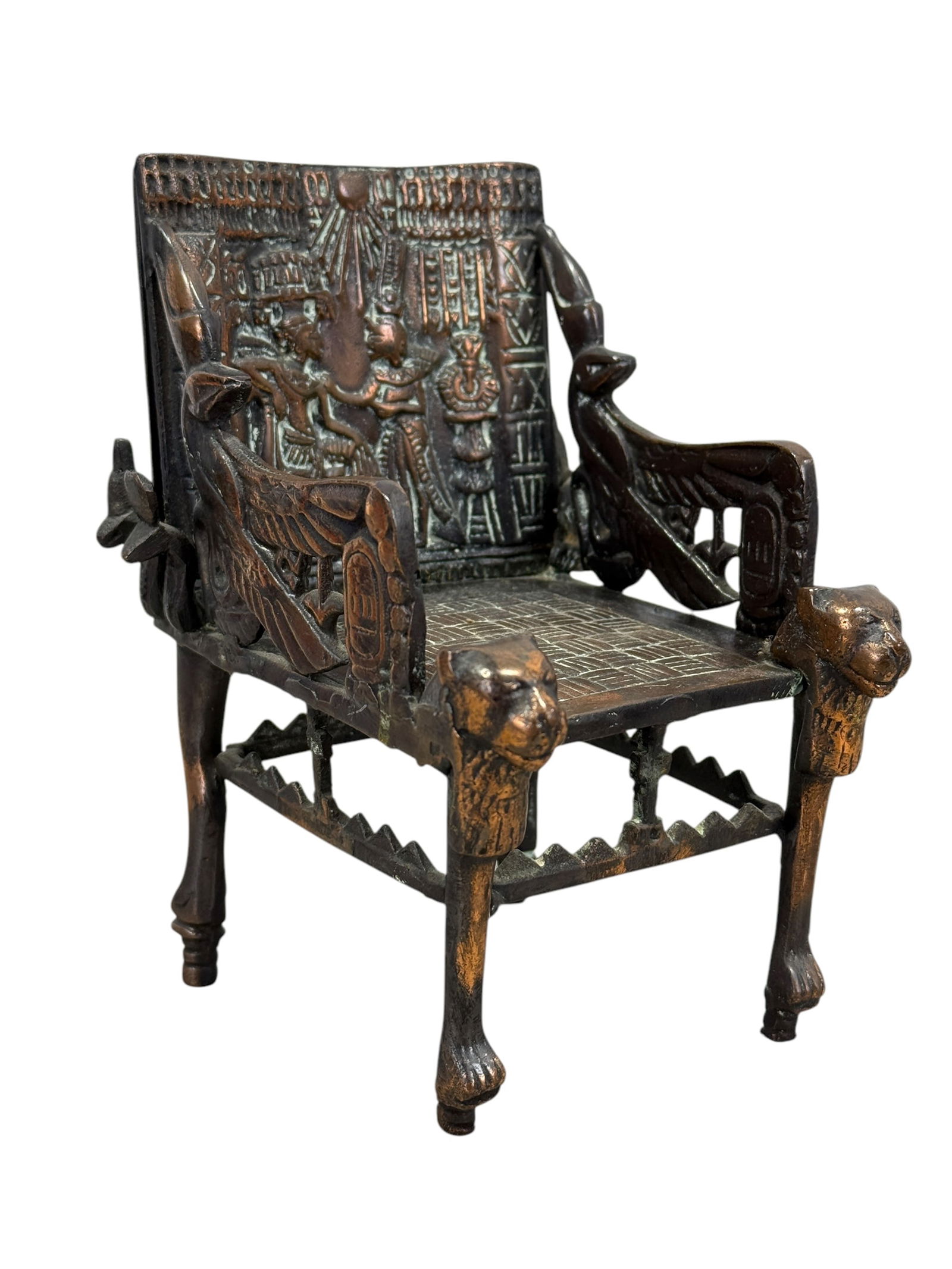 Antique Mini Grand Tour Bronze Egyptian King Tut Chair (1 of 7)