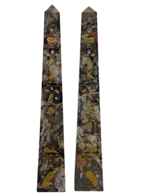 Pair of 19th C. Egyptian Grand Tour Marble Obelisks
