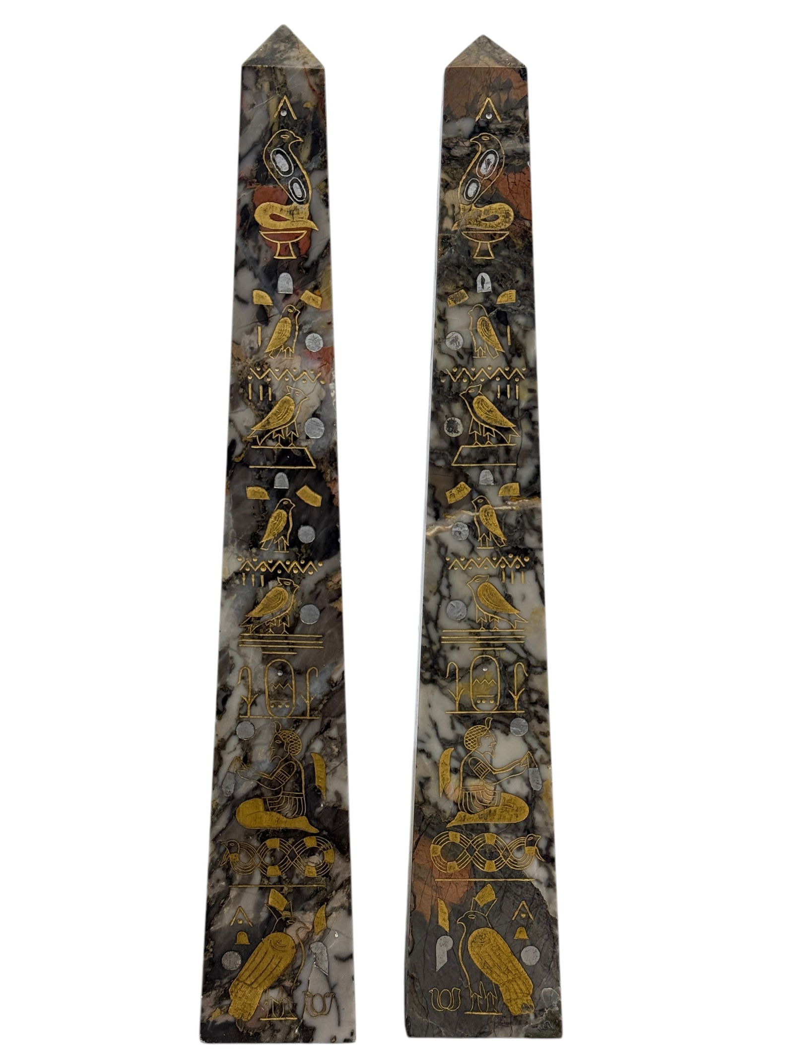 Pair of 19th C. Egyptian Grand Tour Marble Obelisks (1 of 9)