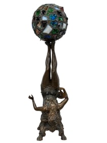 1920s German Art Deco Figural Chunk Glass Lamp