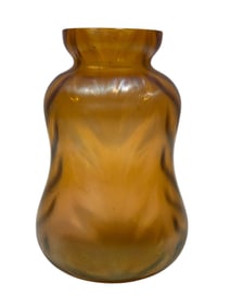 1900s Loetz Iridescent Amber Vase