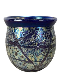 Signed Steven Correia Iridescent Volcanic Ash Glass Vase