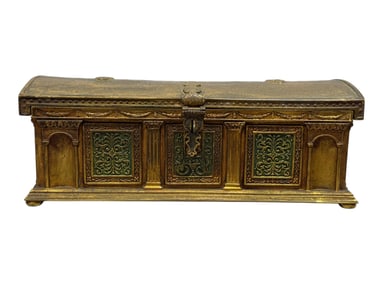 Tiffany Studios Bronze Painted "Treasure Chest" Jewelry Box