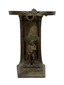 Signed RARE Antique Bronze Westel Allgayer & Co. Napolean Lamp