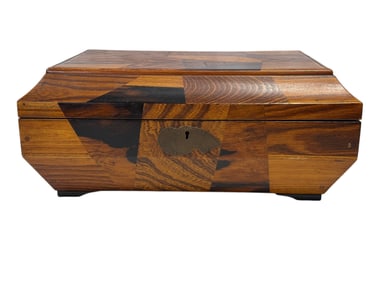 19th C. Japanese Parquetry Sarcophagus Inlaid Work Box