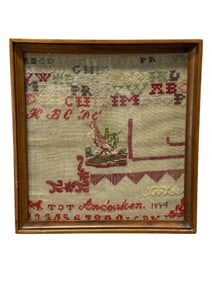 Framed 1849 English Needlepoint Sampler