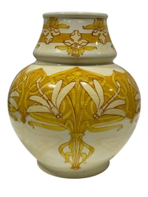 Ca. 1900 Boch Freres Keramis Art Nouveau Dragonfly Vase