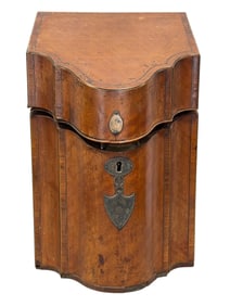 Early 19th C English Georgian Mahogany Inlaid Knife Box